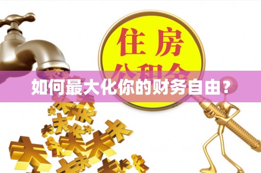 三山如何最大化你的财务自由？
